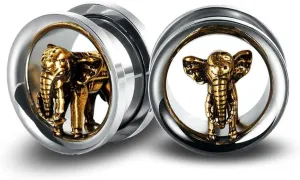 Plugs For Ears,Ear Tunnels1 Pair Elephant Ear Tunnels Plugs Stainless Steel Ear Gauges Stretchers Expander for Men Women