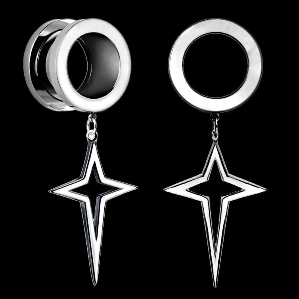 Plugs For Ears,Ear Tunnels1 Pair Silver Meteor Pendant Dangle Ear Plugs Tunnels Gauges Hypoallergenic Stainless Steel Piercing Body Jewelry