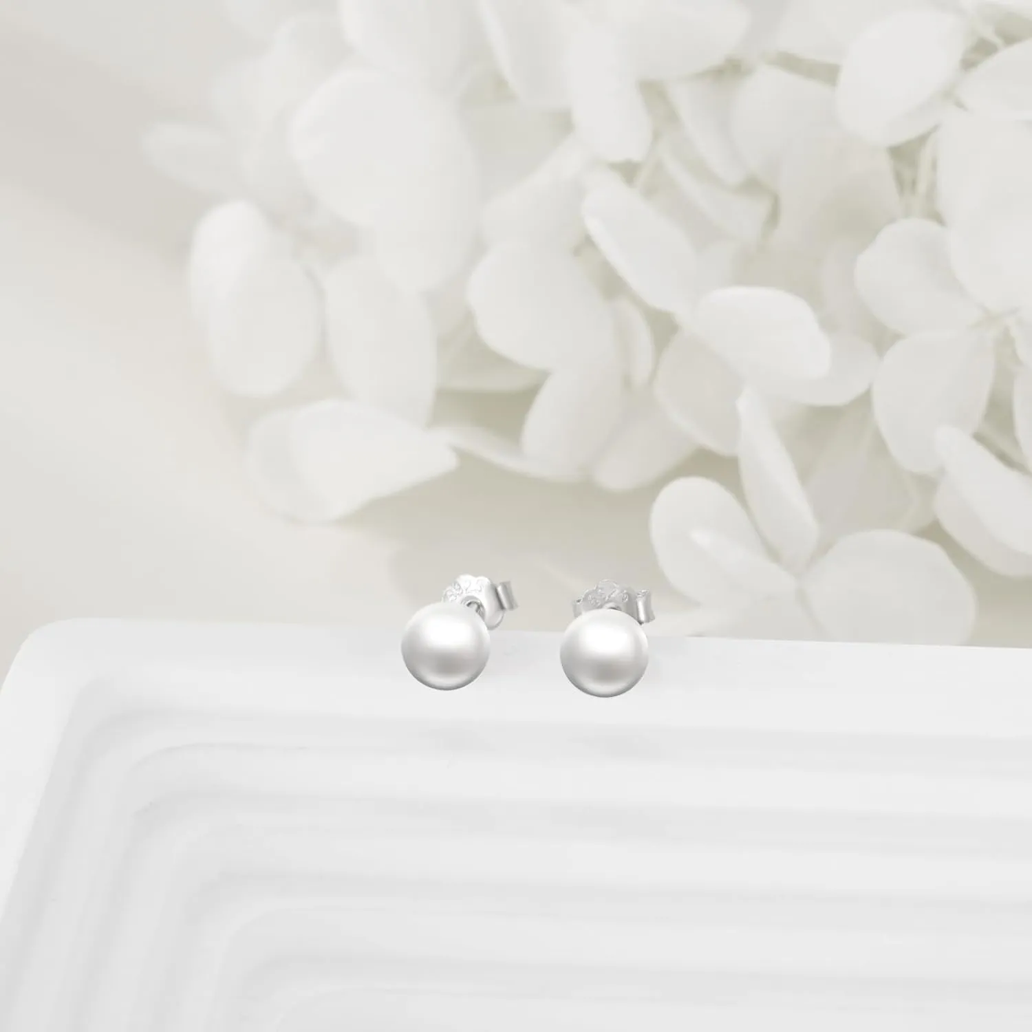 POPLYKE Sterling Silver Real Freshwater Cultured Pearl Stud Earrings for Women Pearl/Starfish Earrings Wedding Bridesmaids Anniversary