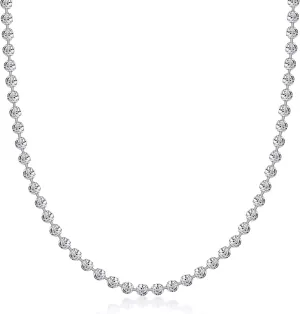 PORI JEWELERS 925 Sterling Silver 3mm, 4mm, 5mm Moon Cut Bead Chain Necklace - Made in Italy - Yellow, Silver