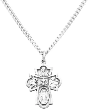 Rosemarie Collections Religious Gift First Communion Four Way Cross Pendant Necklace 18"