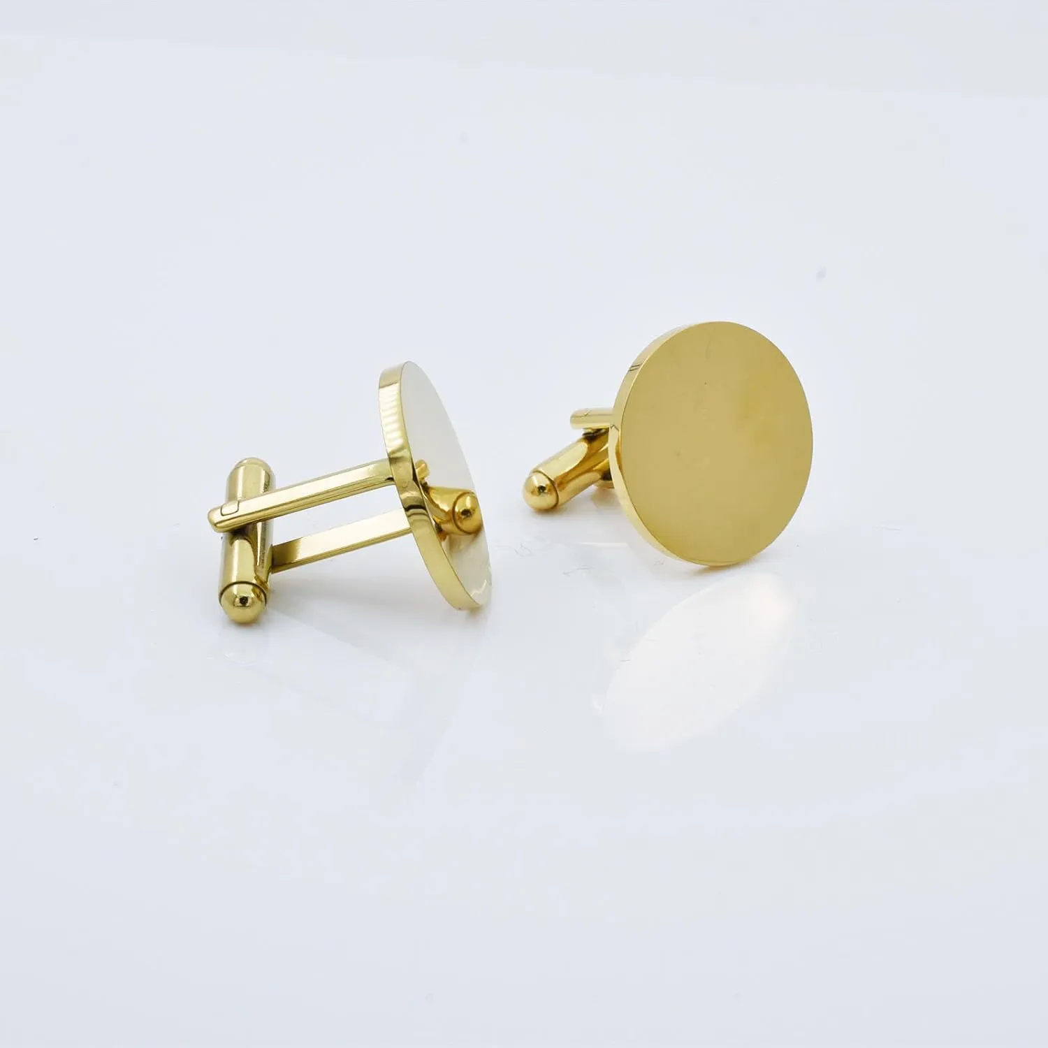 Round Blank Cufflinks for Men, Personalized Silver/Gold/Black Cuff Links for Men Gift, Custom Engraved Wedding Cufflinks for Groom, Initials Cufflinks for Men