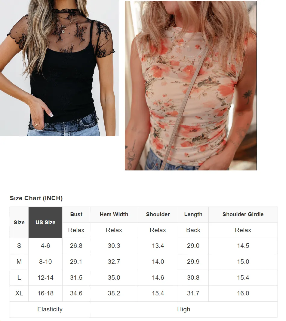 RTS: Women's Floral Mesh Top