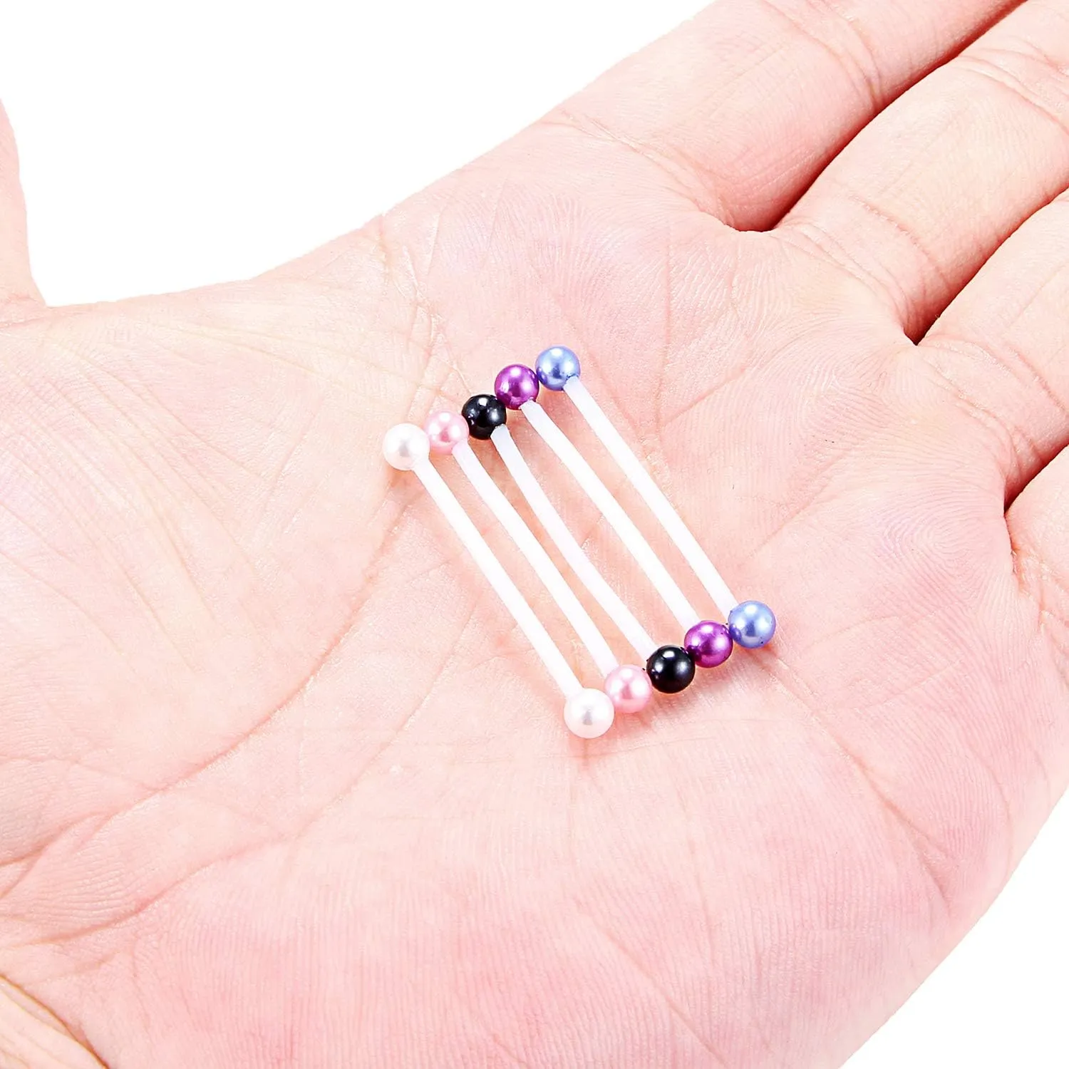 Ruifan 5PCS Pregnancy Sport Maternity Clear Flexible Bioplast 14G Belly Navel Button Ring Body Jewelry Piercing Retainer 1Inch (25mm)