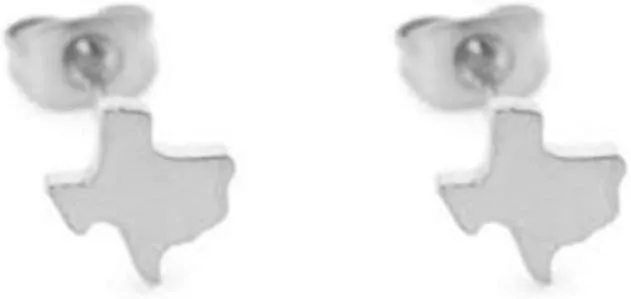 RUIZHEN Tiny Texas State Map Stud Earrings for Women