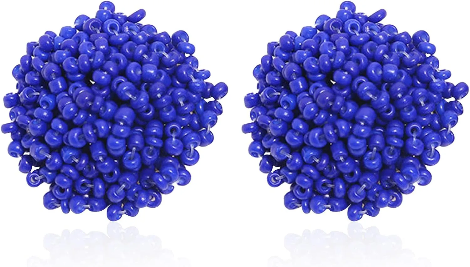 Seed Beaded Stud Earrings Beaded for Women Hypoallergenic Bohemian Statement Cluster Rainbow Seed Beads Big Round Earrings