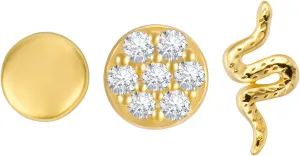Set of 3 Single Studs in Sterling silver 925 Sterling Silver 18K Gold Plated Small Stud Earrings Set | Screw Back Studs | Tiny Cartilage Earring | Second Hole Earring