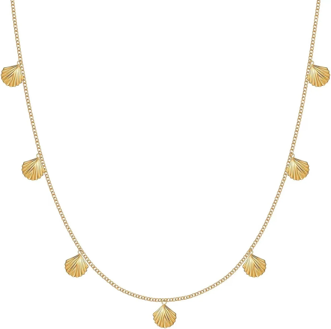 Shell Necklace - Beach Jewelry for Women, Charm Necklace - Gold Necklace for Women, Surfer Accessory, Waterproof, Non Tarnish Gold Necklace, Dainty Gifts for Women