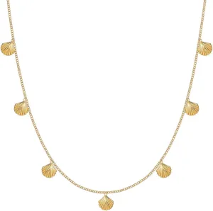 Shell Necklace - Beach Jewelry for Women, Charm Necklace - Gold Necklace for Women, Surfer Accessory, Waterproof, Non Tarnish Gold Necklace, Dainty Gifts for Women