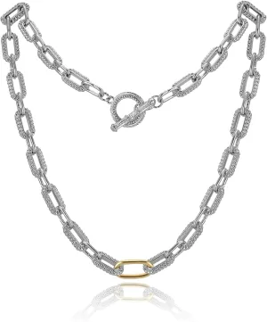 Silver Necklace for Women - Cable Chain Necklace Twisted - Vintage Necklace Link Jewelry