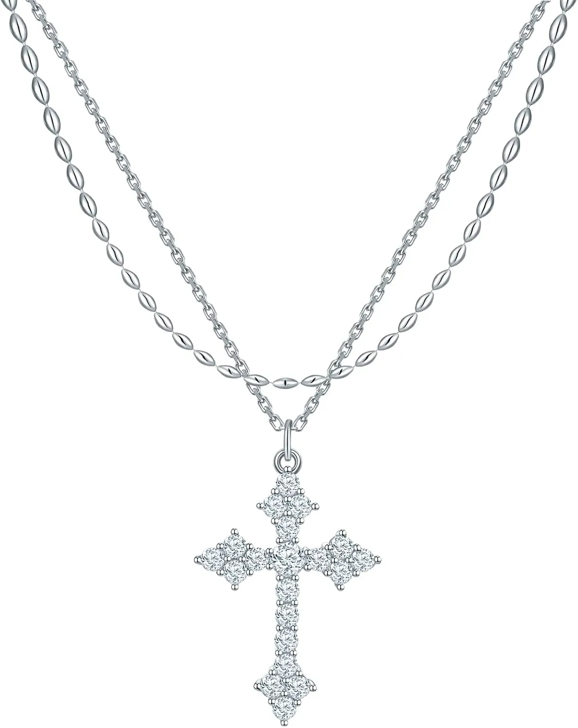 Silver/Gold Cross Jewelry - Women's Cross Necklace for Christmas & Birthday Gifts