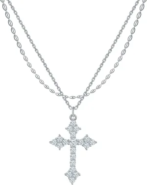 Silver/Gold Cross Jewelry - Women's Cross Necklace for Christmas & Birthday Gifts