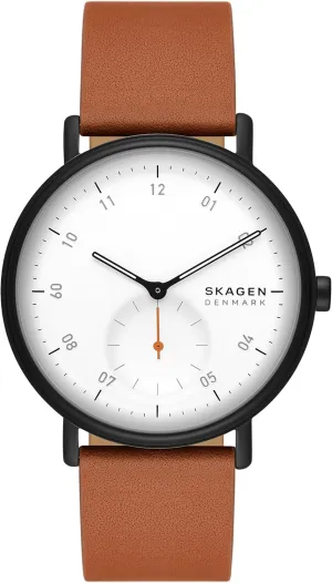 Skagen Kuppel or Riis Minimalist Men's Watch with Stainless Steel Mesh or Leather Band