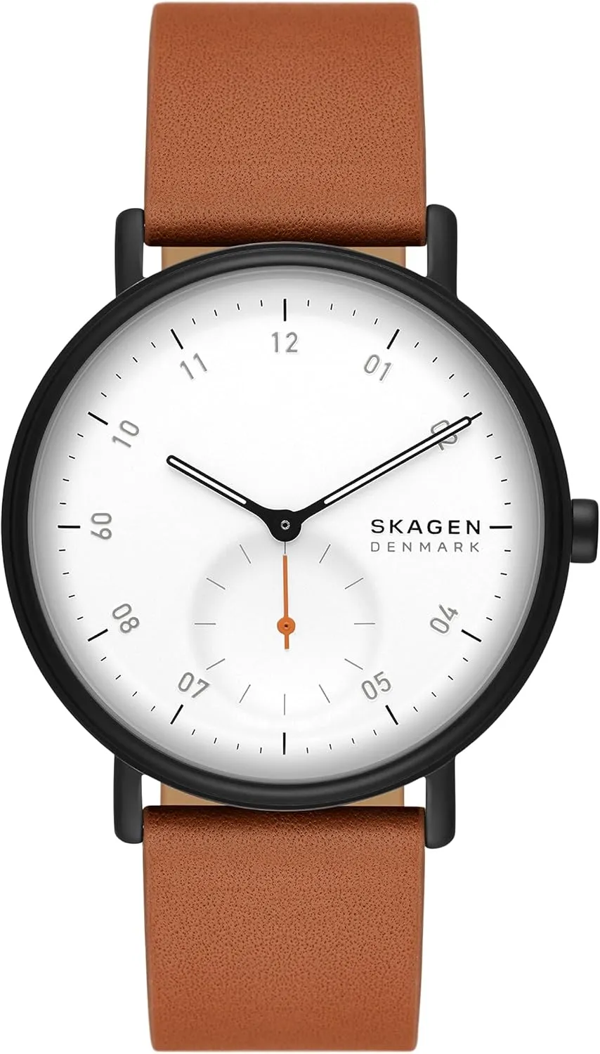 Skagen Kuppel or Riis Minimalist Men's Watch with Stainless Steel Mesh or Leather Band