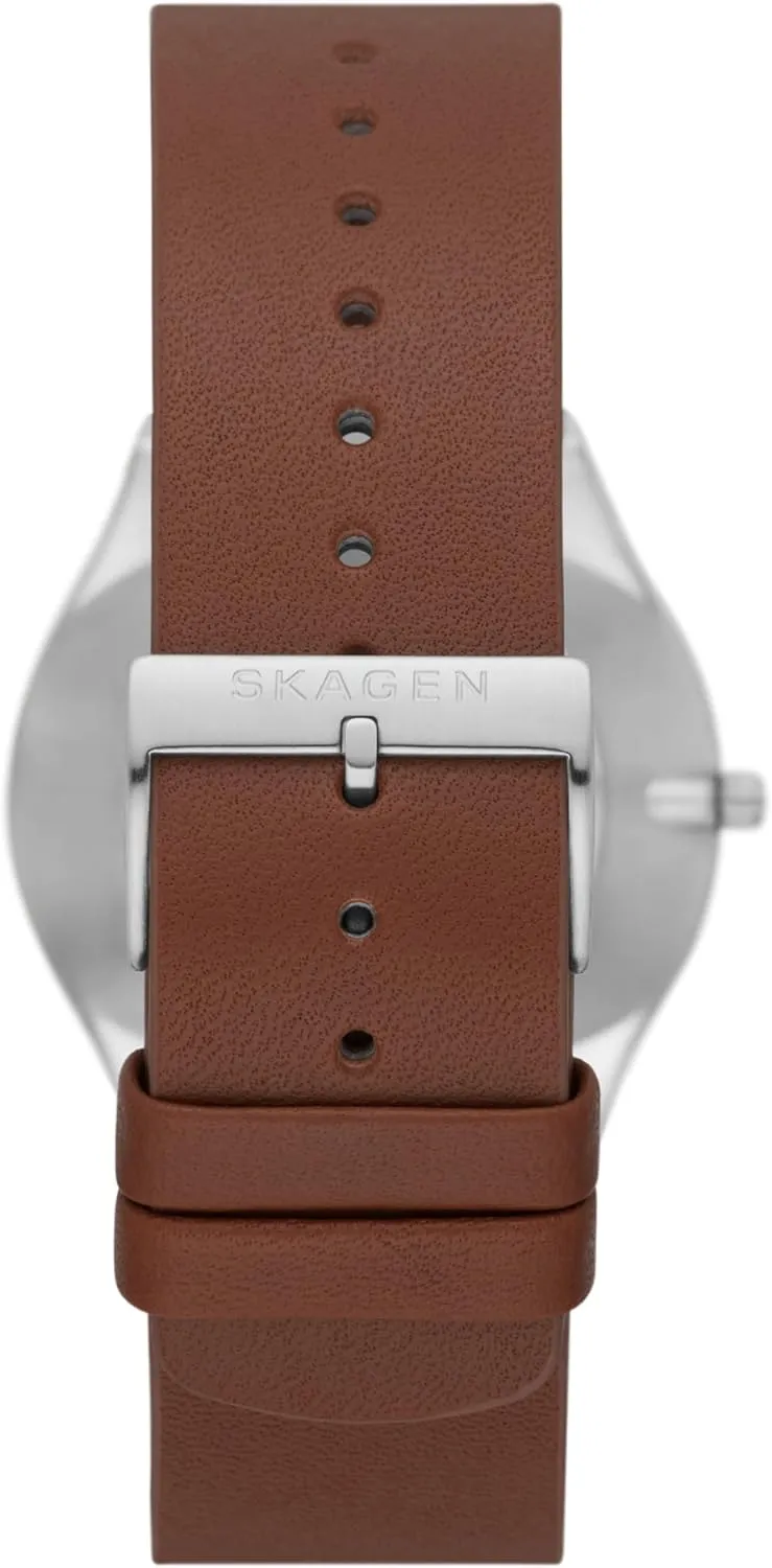 Skagen Men's Grenen Three-Hand Date Watch With Steel Mesh or Leather Band