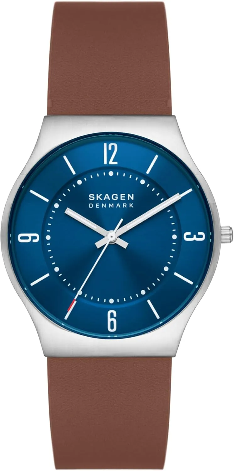Skagen Men's Grenen Three-Hand Date Watch With Steel Mesh or Leather Band
