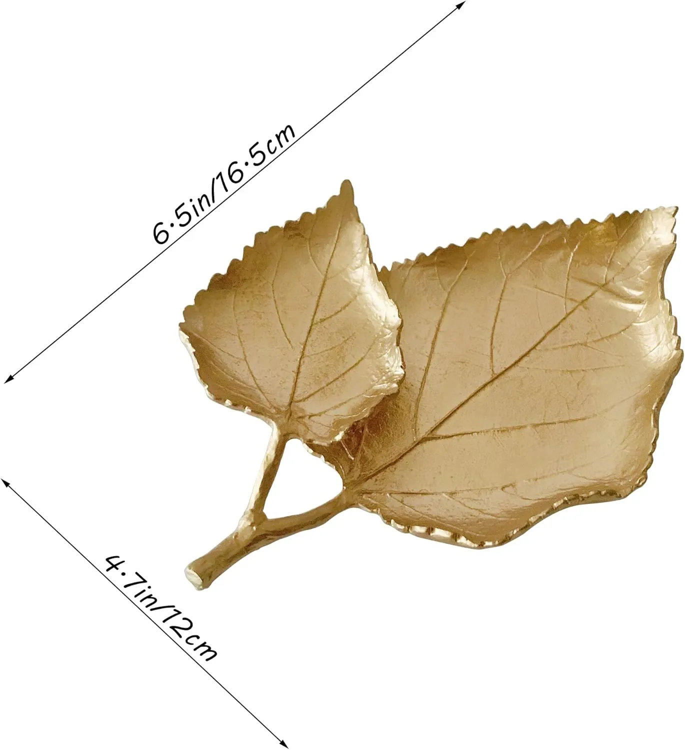 Small Leaf Shaped Trinket Dish, Decorative Gold Jewelry Dish Tray, Ring Hodler Dish Jewelry Organizer