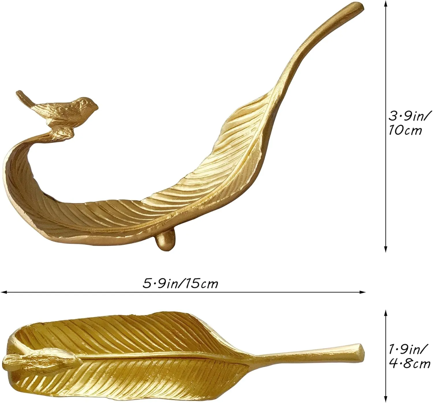 Small Leaf Shaped Trinket Dish, Decorative Gold Jewelry Dish Tray, Ring Hodler Dish Jewelry Organizer