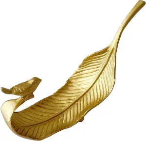 Small Leaf Shaped Trinket Dish, Decorative Gold Jewelry Dish Tray, Ring Hodler Dish Jewelry Organizer