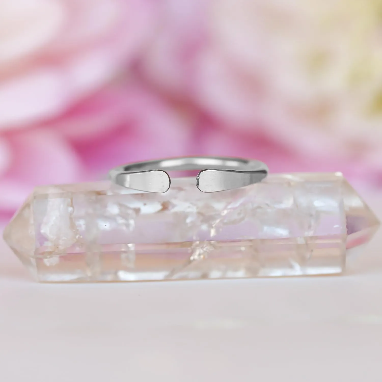 Smooth Hammered Solid Sterling Silver Horseshoe Ring, Handmade Cuff Ring for Knuckle or Midi Wear by Lotus Stone Jewelry (sterling-silver, 8)