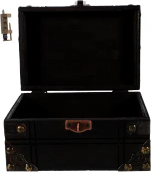 SOIMISS Wooden Shell Jewelry Storage Box Large Lockable Keepsake Box Vintage Style Treasure Chest for