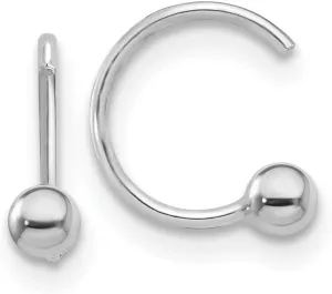 Solid Real 925 Sterling Silver Ball Cuff Studs Earrings