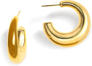 Sonateomber Chunky Open Hoop Earrings for Women, Trendy Thick Hollow Lightweight Huggie Hypoallergenic Earing Jewelry Gift.
