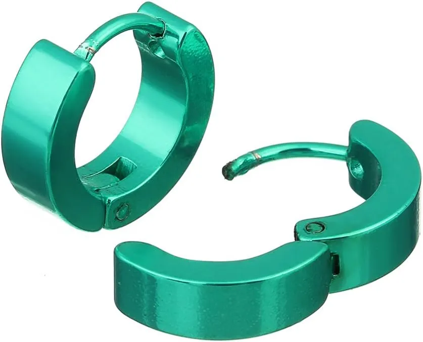 Stainless Steel 14mm Minimalist Small Hoop Earrings Huggie Earrings for Women Men Valentine's Day Jewelry 2 Pairs/lot