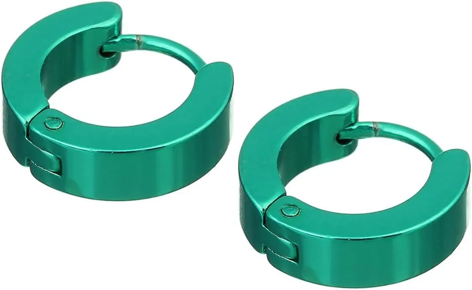 Stainless Steel 14mm Minimalist Small Hoop Earrings Huggie Earrings for Women Men Valentine's Day Jewelry 2 Pairs/lot