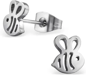Stainless Steel Tiny Honey Bumble Bee Stud Post Earrings