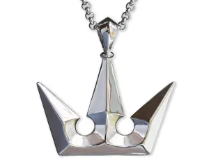 Stainless Steel Two-Sided Kingdom Heart Big Sora Crown Necklace Pendant Jewelry Keychain Amulet Cosplay (Sora Big Stainless Steel)