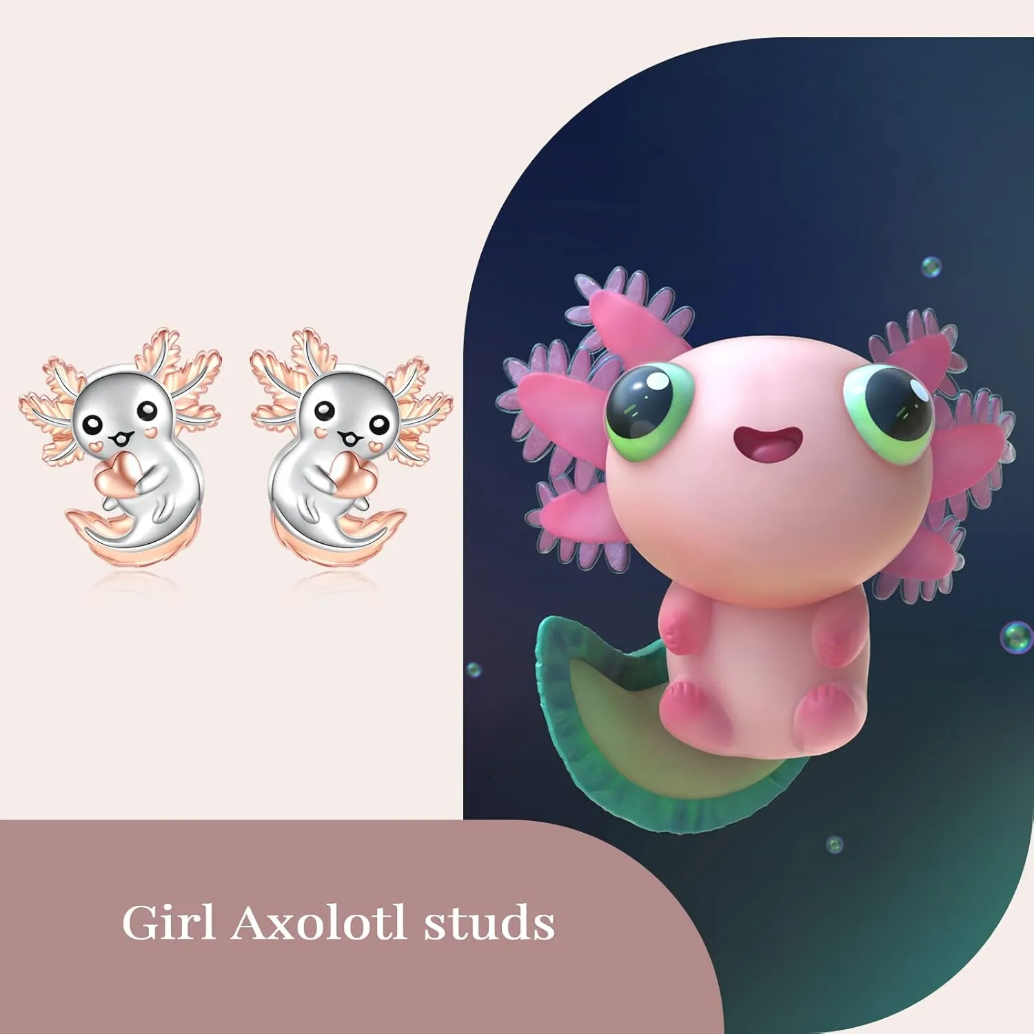 Sterling Silver Animal Stud Earrings: Hypoallergenic Cow Bee Axolotl Fox Penguin Cat Koala Bunny Elephant Panda Giraffe Earrings Cute Jewelry Gifts for Women