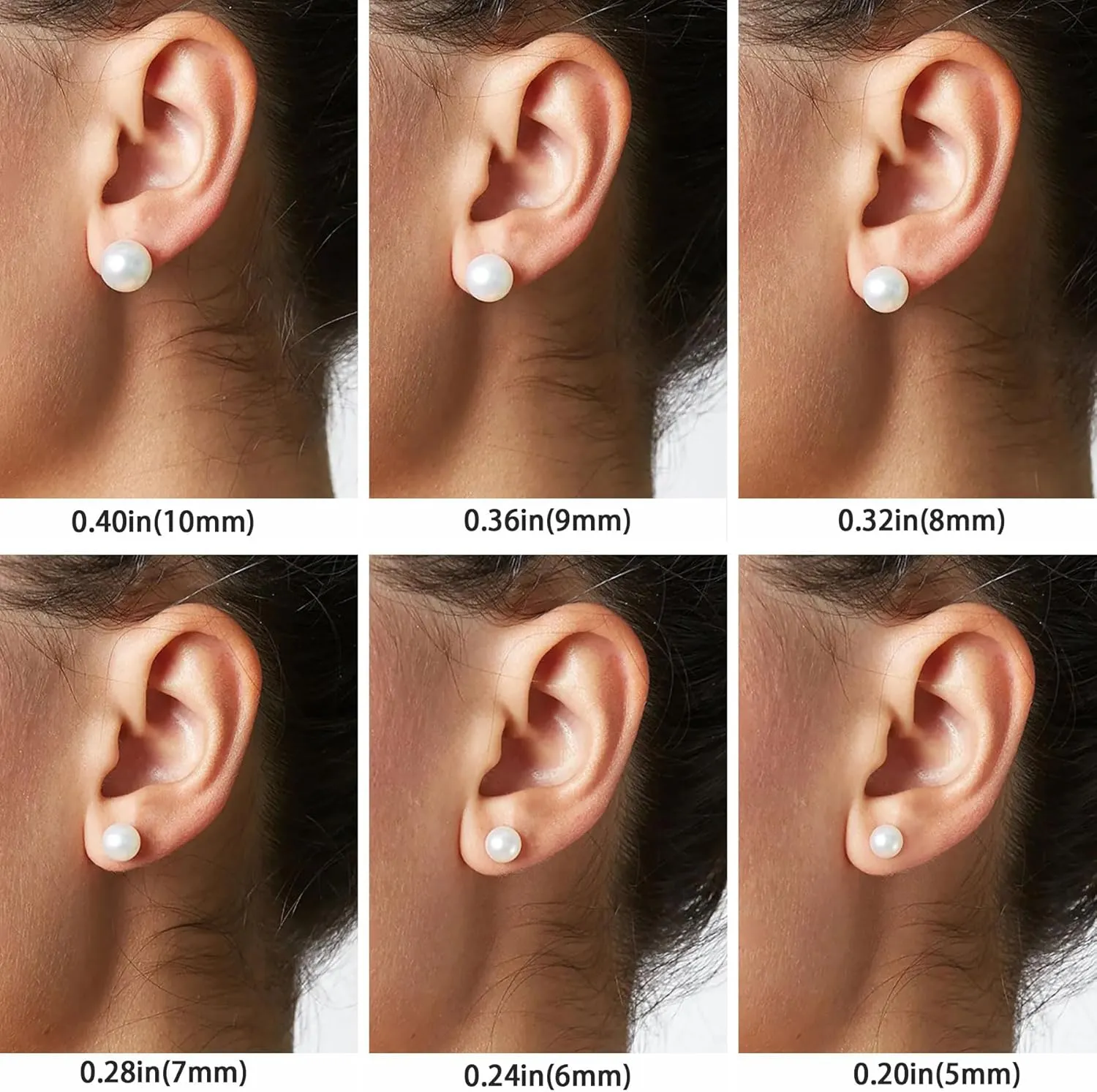 Sterling Silver Real Freshwater Cultured Pearl Stud Earrings, Handpicked AAAA Quality White Button Pearl Ear Studs Jewelry Gift for Women