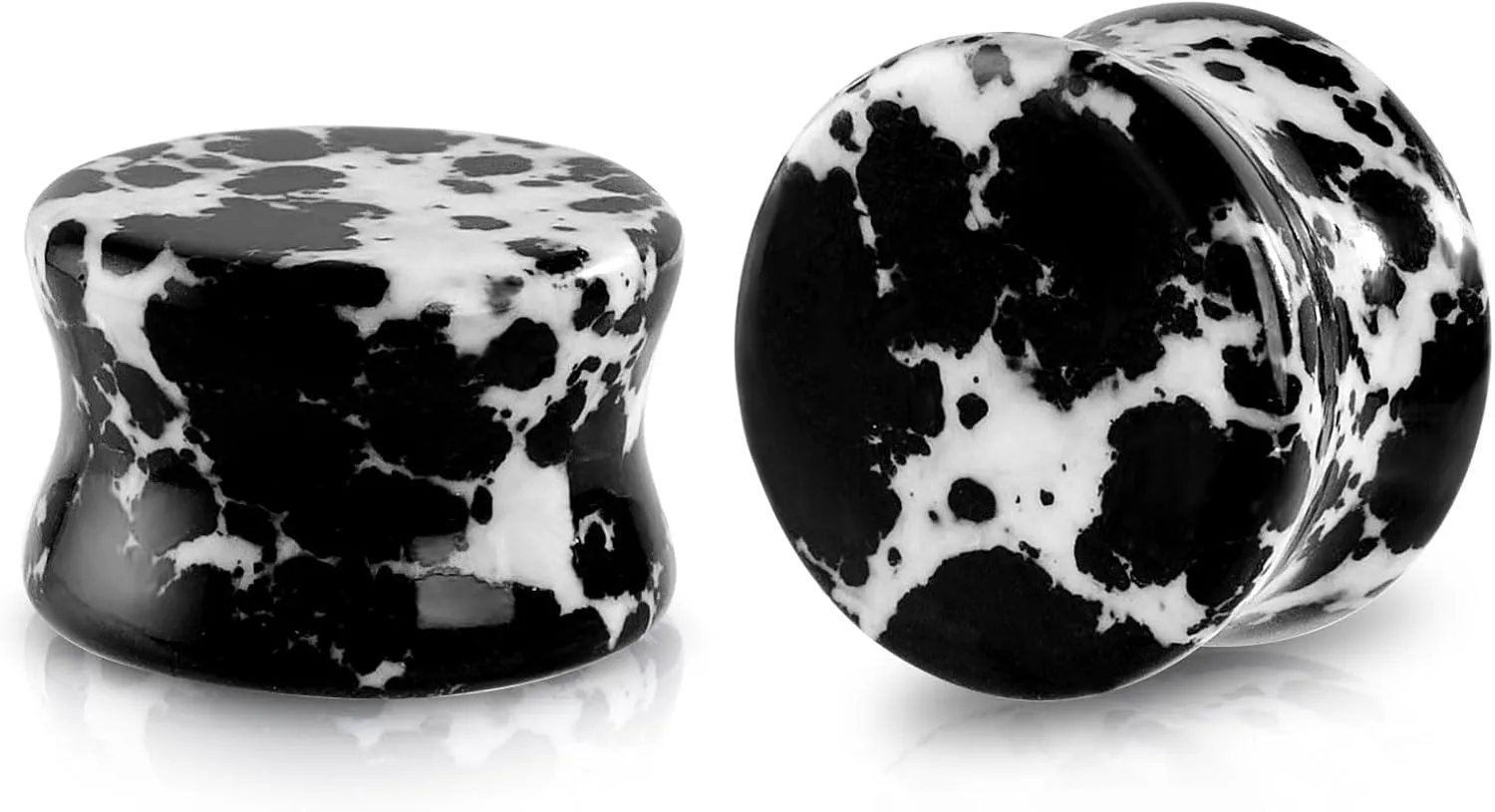 Stuppendux 2PCS Stone Ear Plugs Tunnels Saddle Expander Body Piercing Set Gauges 2g-1''