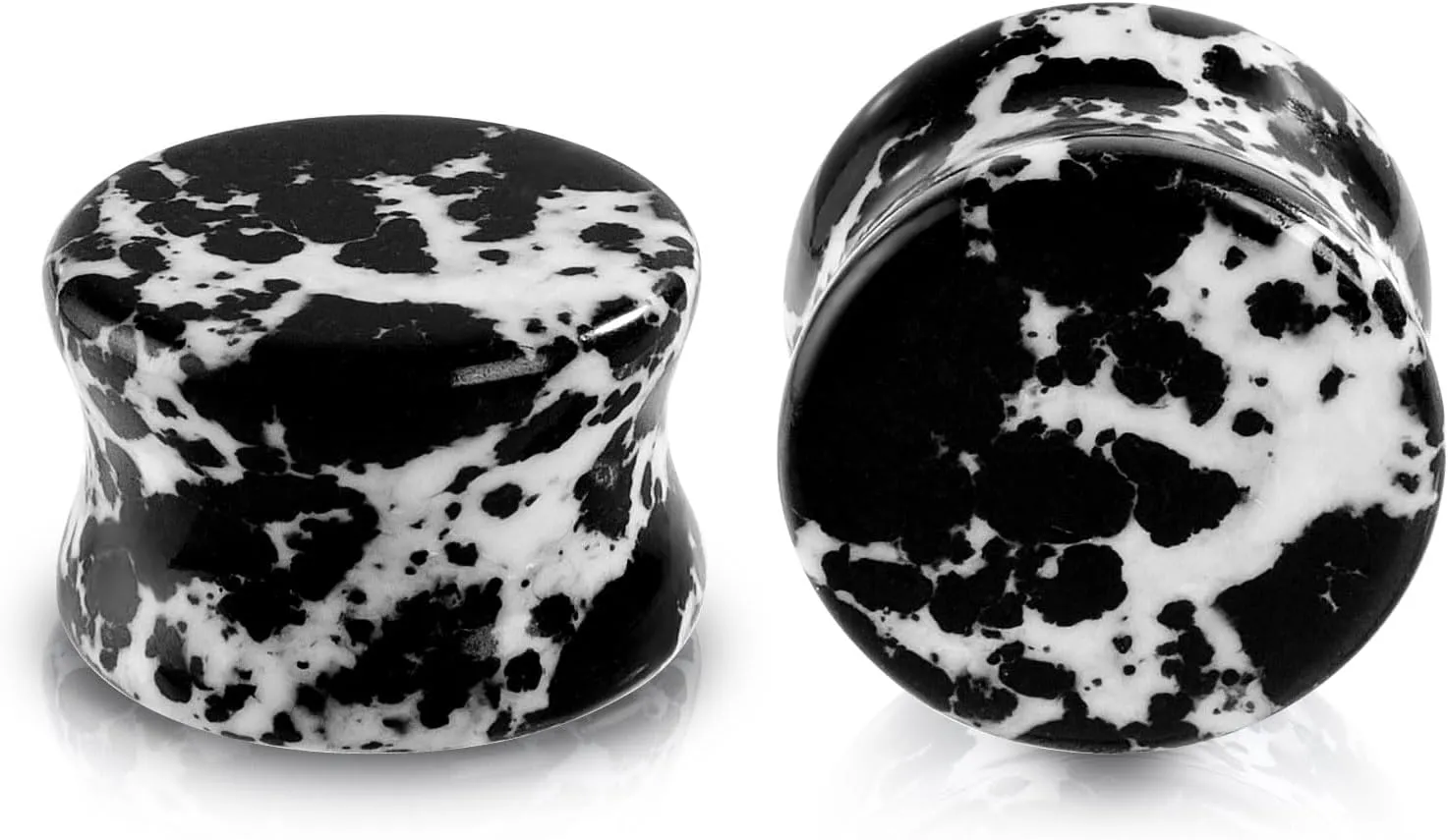 Stuppendux 2PCS Stone Ear Plugs Tunnels Saddle Expander Body Piercing Set Gauges 2g-1''