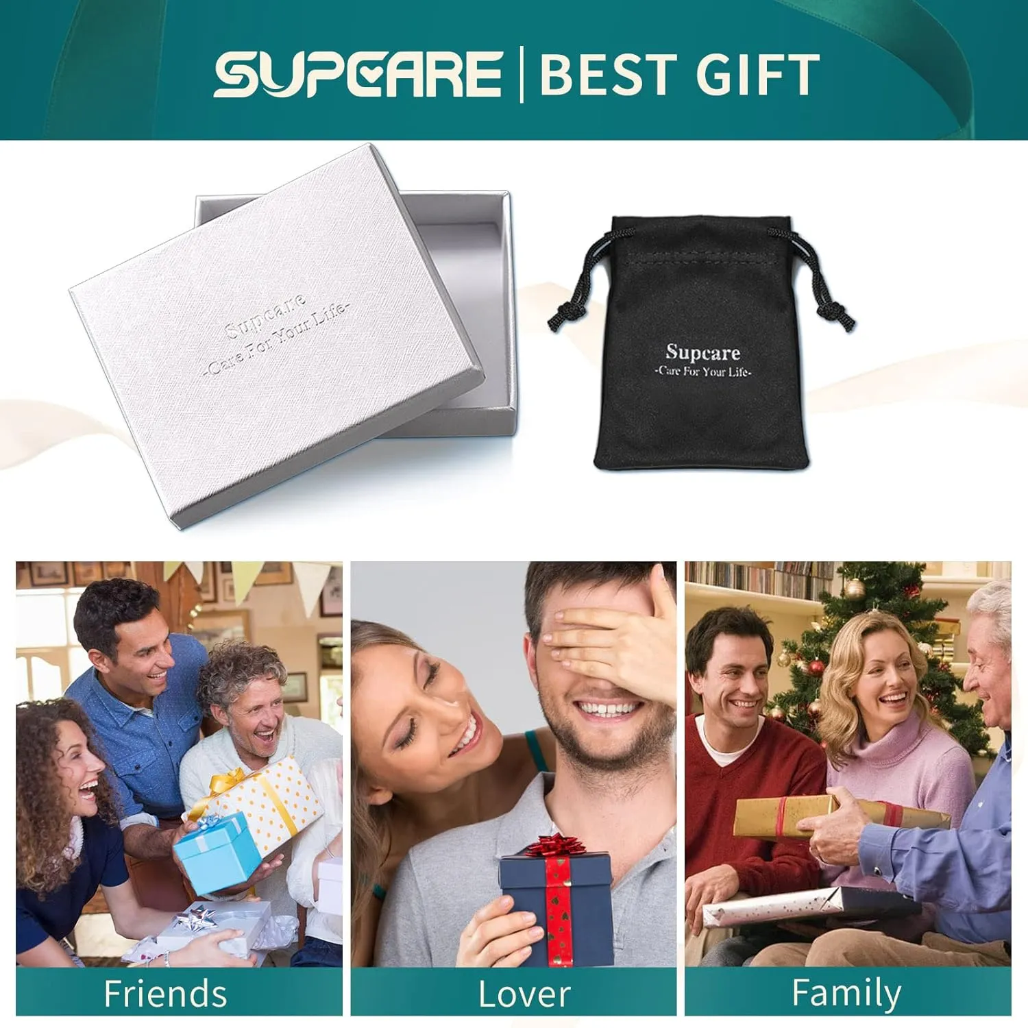 Supcare Custom Photo/Text Signet Ring for Women Men,Memorial Gifts for Christmas,Comfort Fit Size 7-14 (with Gift Package)