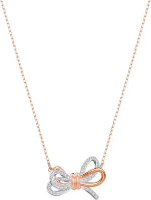 Swarovski Lifelong Bow Necklace and Bracelet Jewelry Collection, Clear Crystals, Rhodium Finish