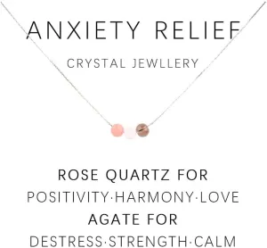 tenghong2021 Stress Relief Healing Chakra Amethyst Necklace Natural Stone Beaded Yoga Jewelry for Women Men Inspirational Anxiety Calm String Necklace Protection Birthday Gifts With Blessing Card