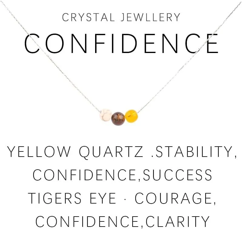 tenghong2021 Stress Relief Healing Chakra Amethyst Necklace Natural Stone Beaded Yoga Jewelry for Women Men Inspirational Anxiety Calm String Necklace Protection Birthday Gifts With Blessing Card