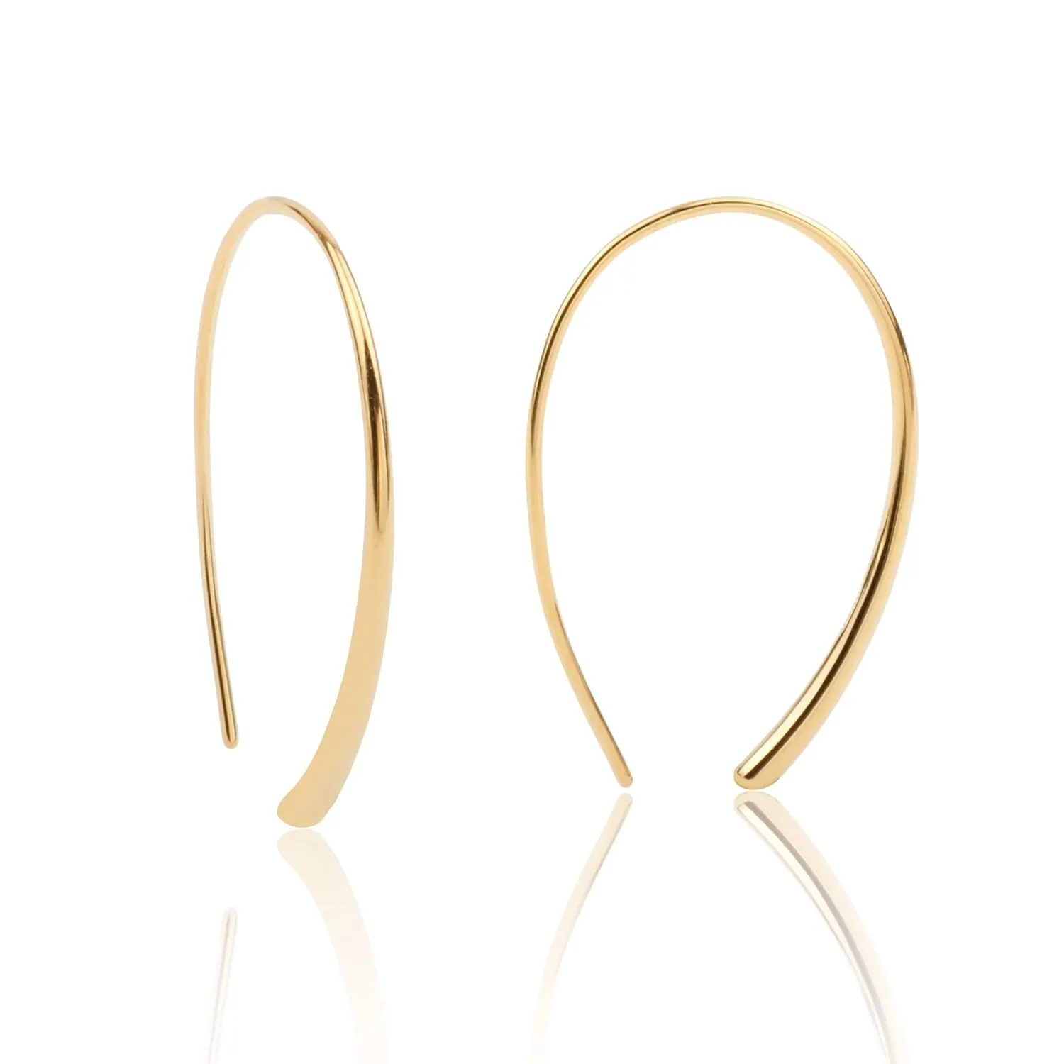 Threader Earrings 925 Sterling Silver Pull Through Hoops Drop Dangle Minimal Everyday Earrings