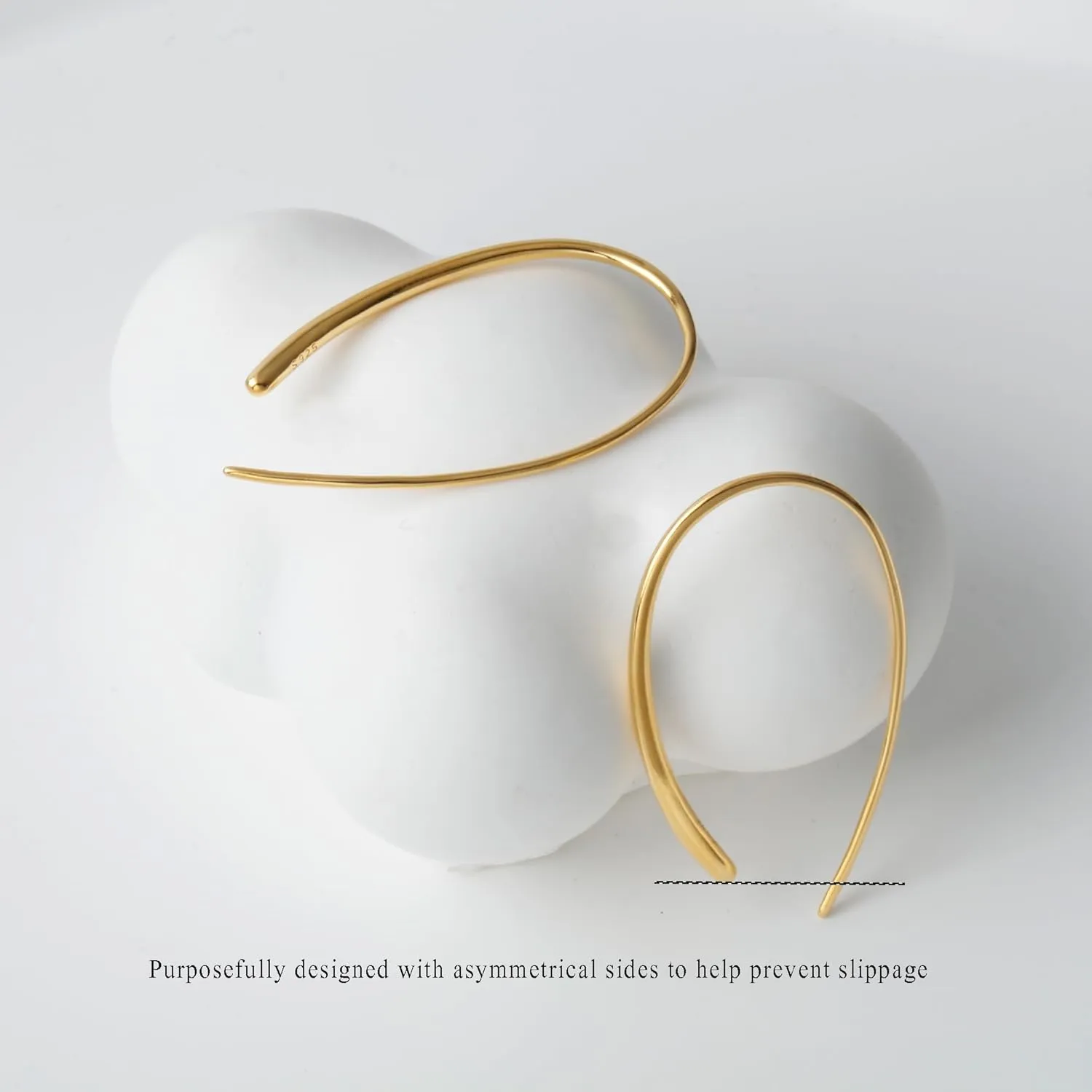 Threader Earrings 925 Sterling Silver Pull Through Hoops Drop Dangle Minimal Everyday Earrings