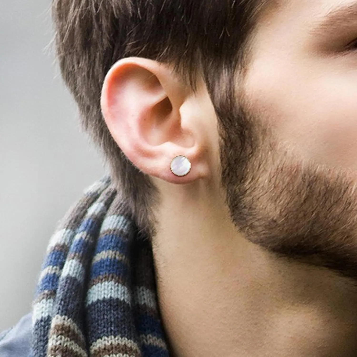 Tunnels Gauges, 2PCS Surgical Steel Gauges for Ears Polished Round with White Conch Shell Ear Gauges Expander 2G - 1 inch Ear Piercing Jewelry