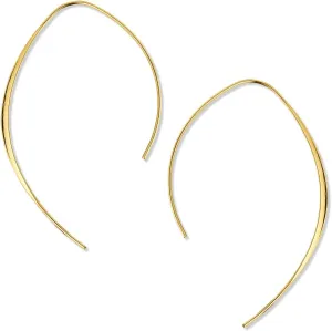 Upside Down Hoop Earrings - Hypoallergenic Lightweight Wire Needle Drop Dangle Threader Hoops for Women, Safe for Sensitive Ears - Plated in 925 Sterling Silver or 18k Gold