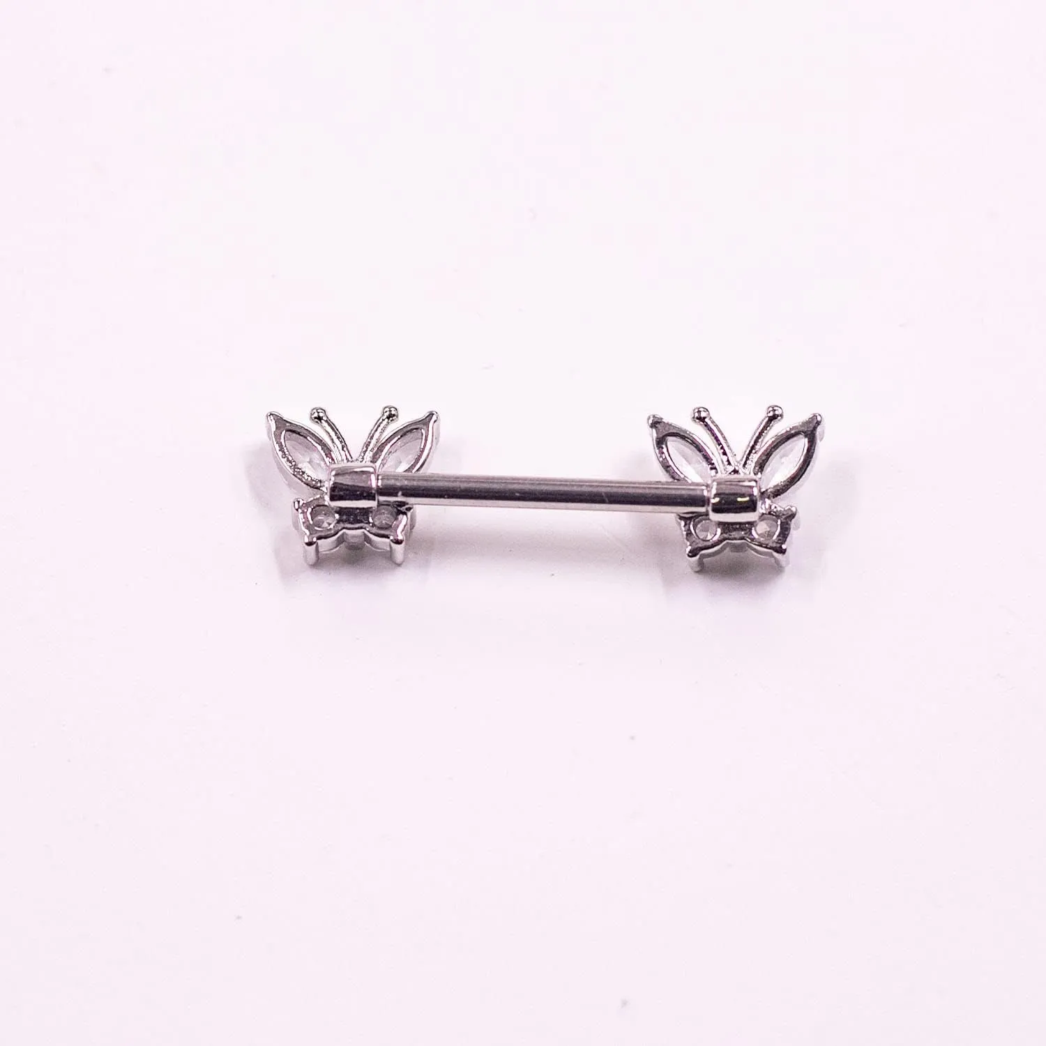 VERAMI 14G Stainless Steel Heart Nipple Rings and Barbell - Butterfly, Starlight Acrylic Ball, Tongue Rings for Women and Men