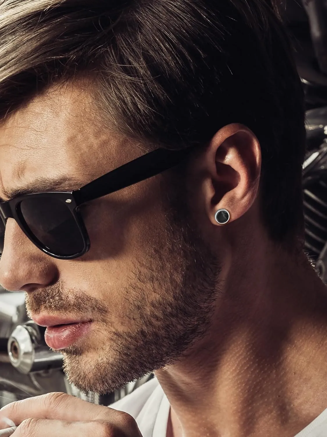 Viking Runes Hoop/Clip-on/Stud Earrings for Men Women Stainless Steel Hypoallergenic Earrings Amulet Protection Jewelry Gifts(with Box)
