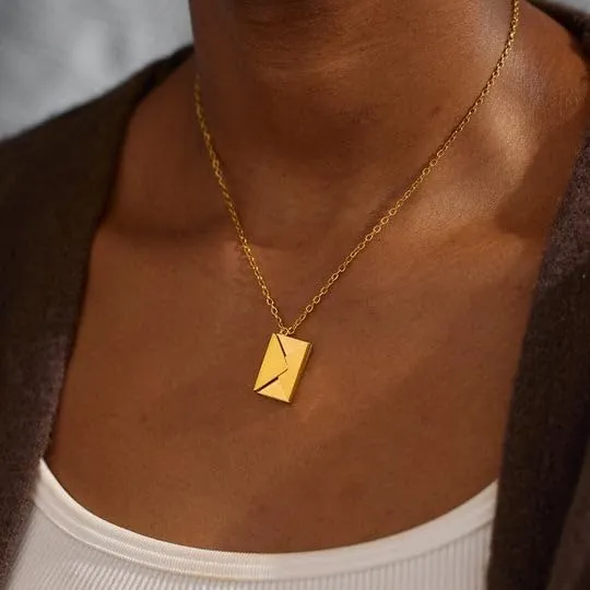 Wanna Bang? Hidden Message Letter Necklace, Personalized Love Letter Necklace with Luxury Gift Box, Custom Name Locket Necklace for Women Valentine's Day, Birthday