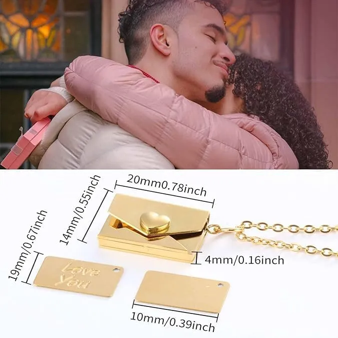 Wanna Bang? Hidden Message Letter Necklace, Personalized Love Letter Necklace with Luxury Gift Box, Custom Name Locket Necklace for Women Valentine's Day, Birthday