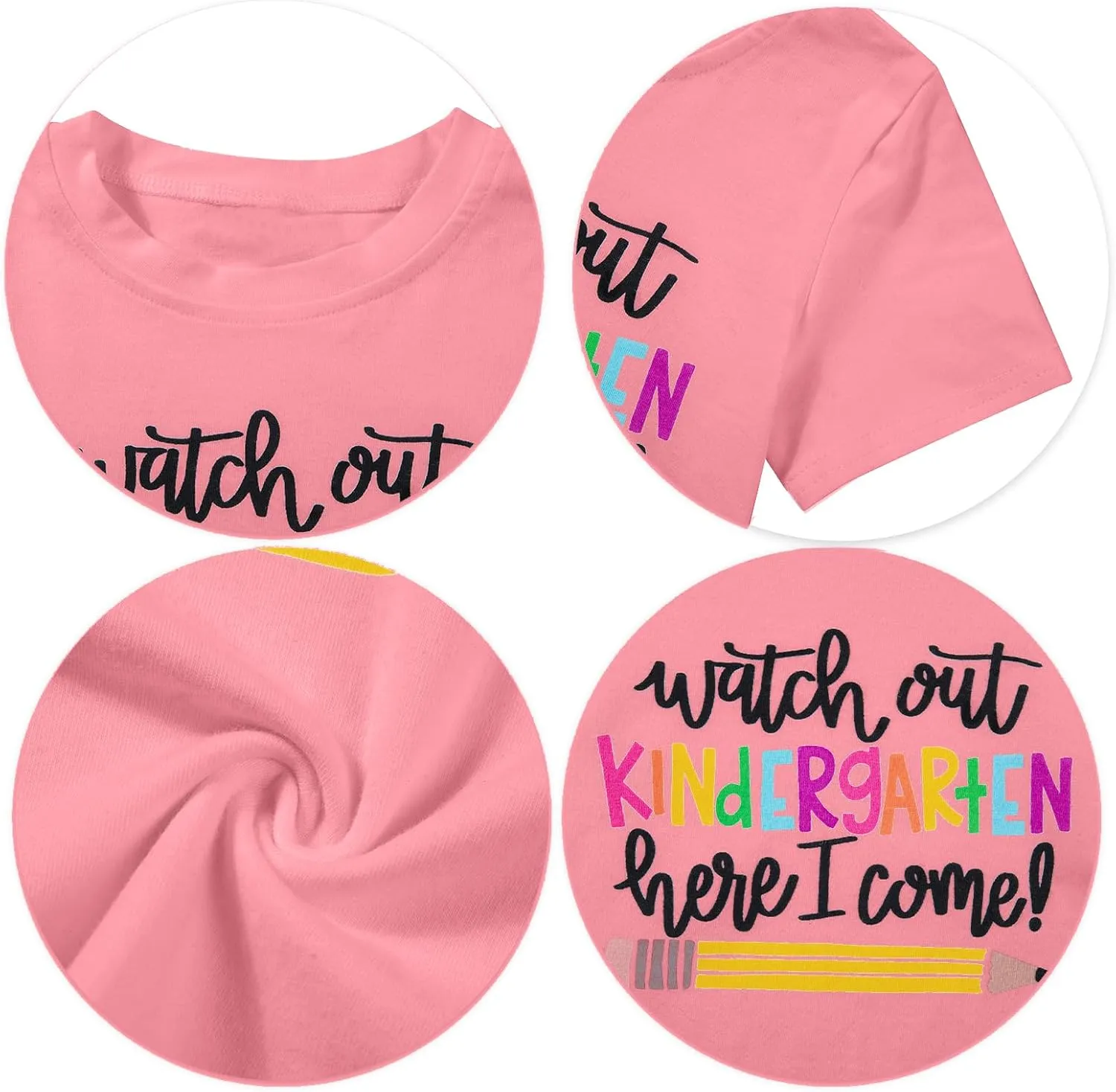 Watch Out Kindergarten Here I Come Shirt Kindergarten Shirts for Girls Kids Back to School T Shirt Children School Tee
