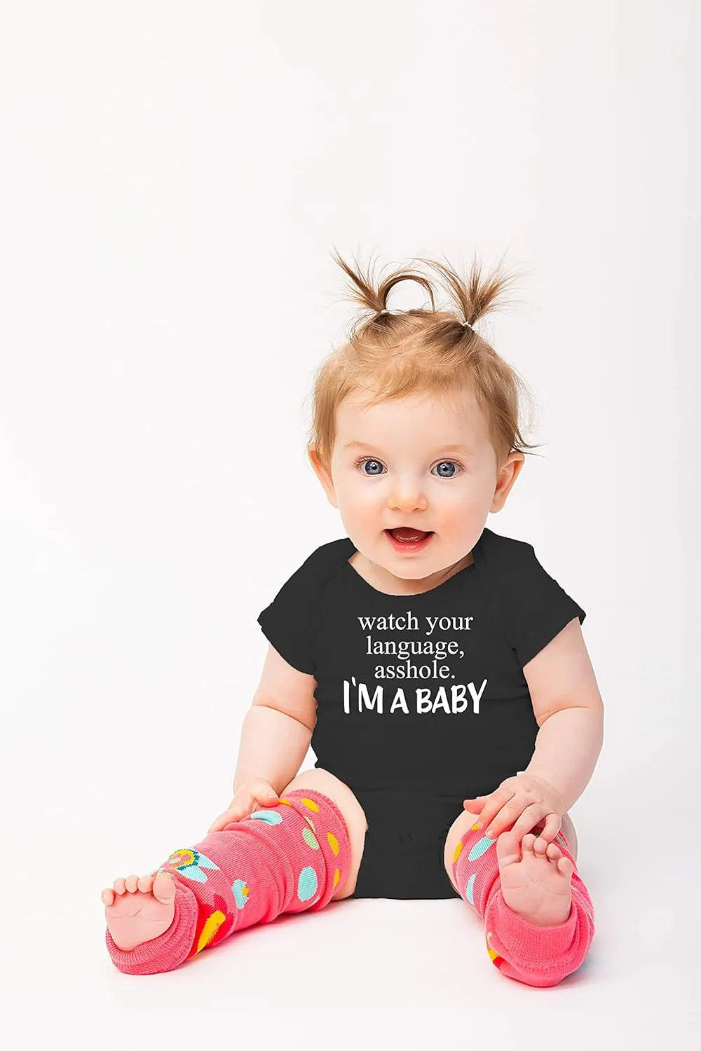 Watch Your Language A-hole I'm A Baby - Funny Baby Essentials Bodysuit - Newborn Boy Clothes