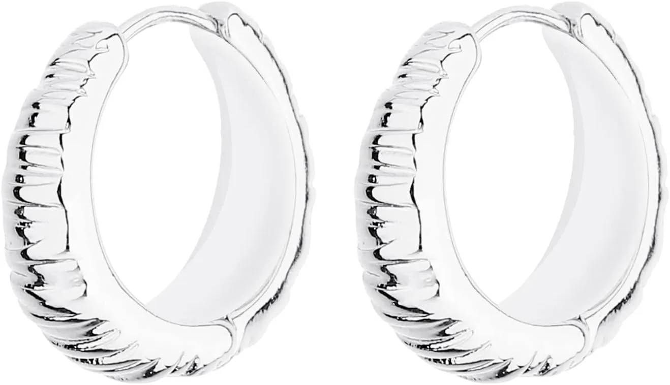 Wgoud Chunky Hoop Earrings Set 14K Gold Hoop Earrings for Women Hypoallergenic, Thick Hoops Earring set, Twist Huggie Hoop Earring